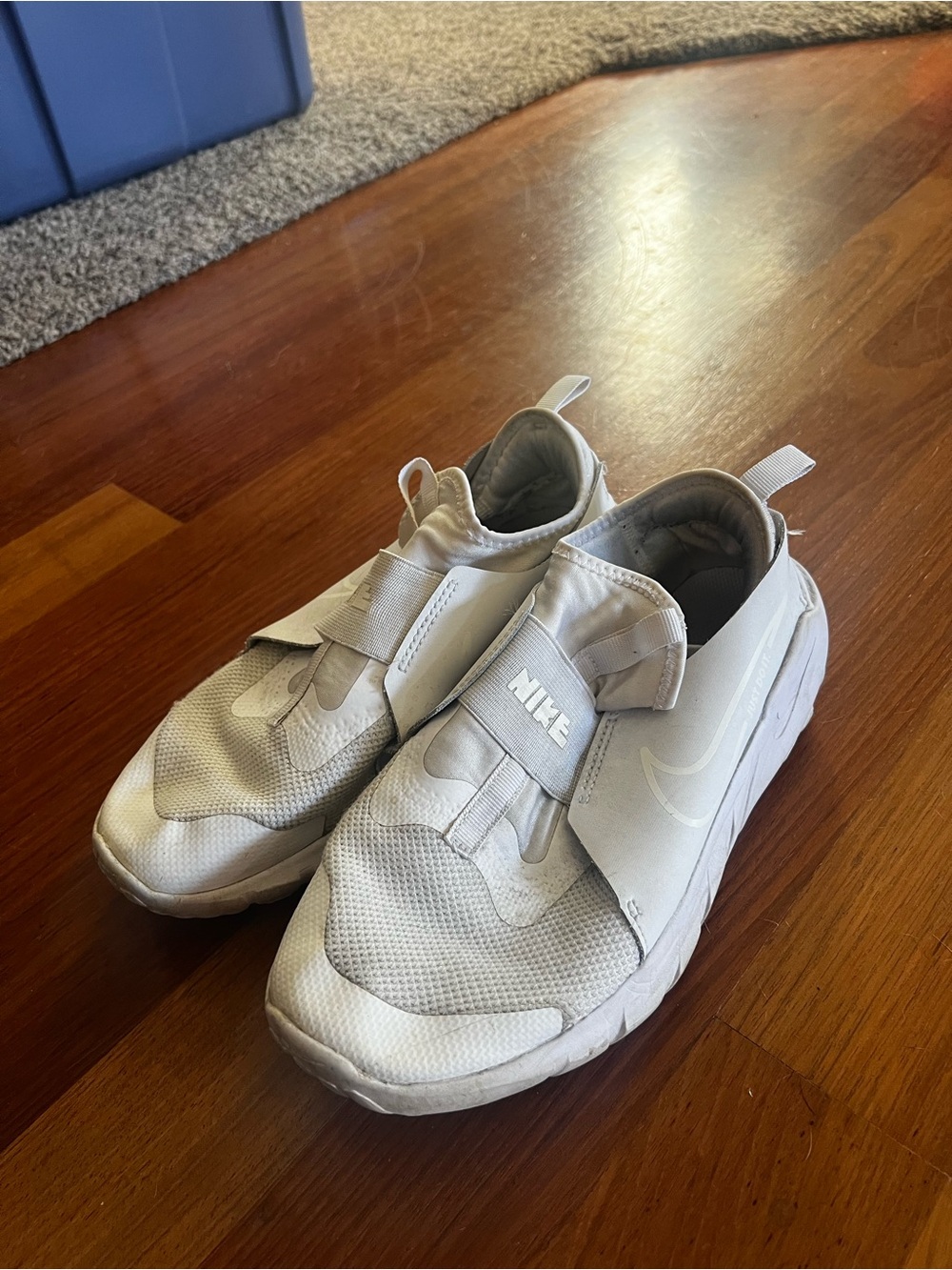 Nike Kids White Slip-On Strap Sneakers